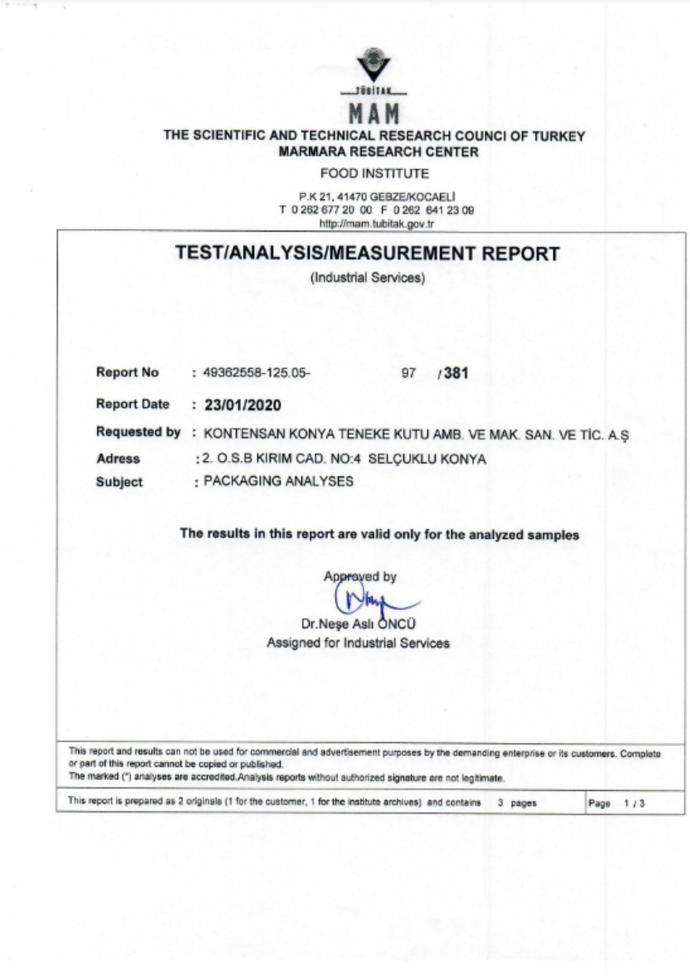 TIN LACQUER ANALYSIS REPORT (ENGLISH)